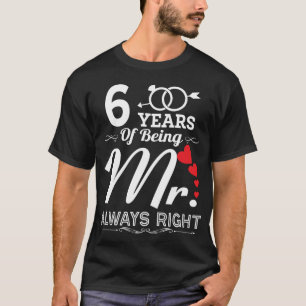 T-shirt 6 ans d'existence de M. Husband 6e anniversaire