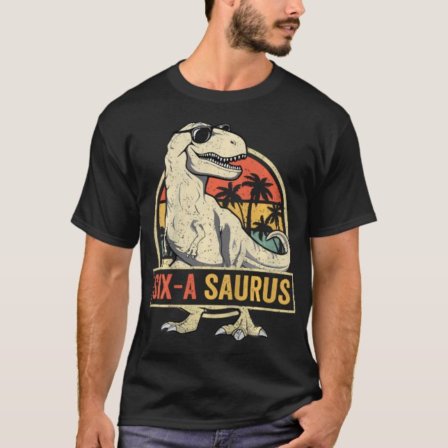 T-shirt 6 Ans Dinosaure Anniversaire 6E T Rex Dino Six (Devant)