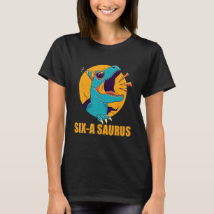 T-shirt 6 Ans Dinosaure Anniversaire Fête Rex Six A Sauru