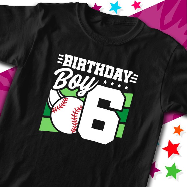 T-shirt 6 Ans Fête de Baseball Thème 6ème anniversaire Gar (Créateur téléchargé)