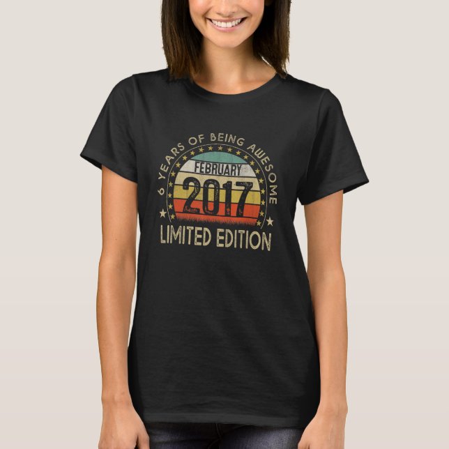 T-shirt 6 ans Février 2017 6e anniversaire (Devant)