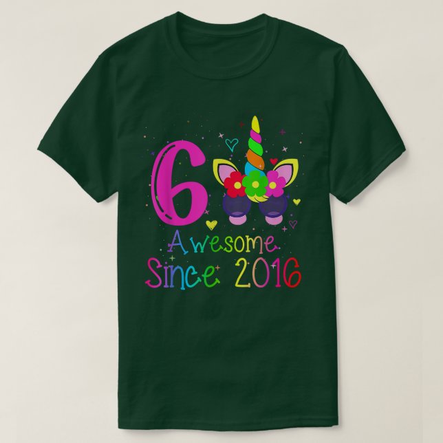 T-shirt 6 Ans Filles Awesome depuis 2016 6e anniversaire U (Design devant)