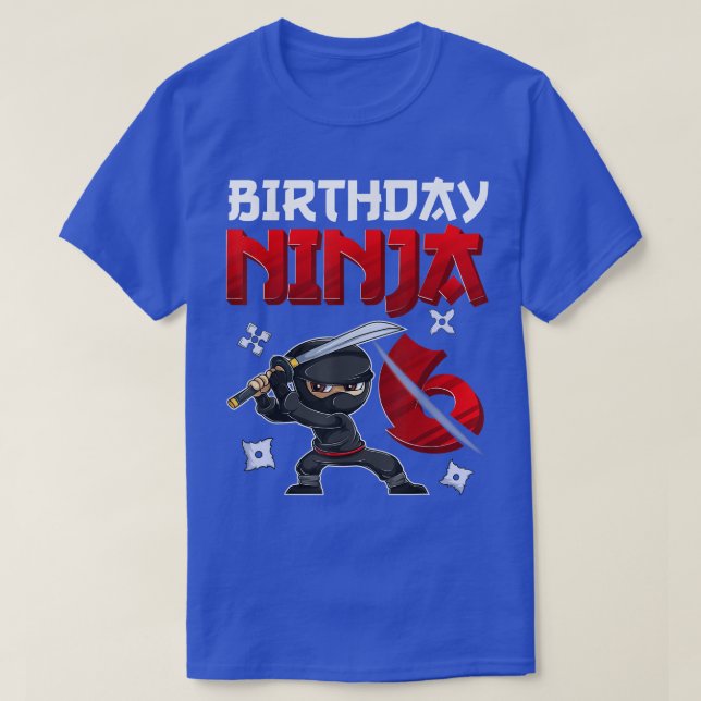 T-shirt 6 Ans Garçon Anniversaire Tee, Anniversaire Ninja  (Design devant)