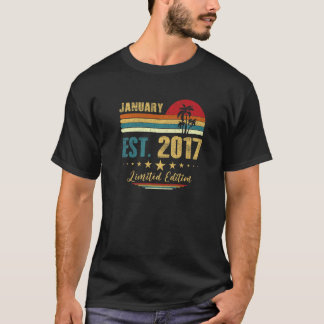 T-shirt 6 Ans Janvier 2017 6e Anniversaire