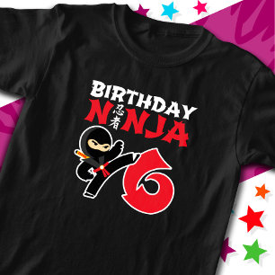 T-shirt 6 ans Karate Ninja Party Enfants 6e anniversaire