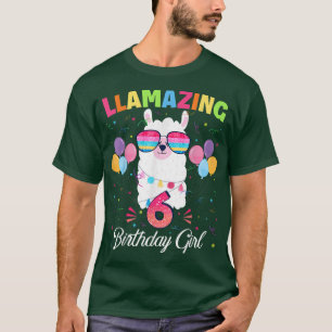 T-shirt 6 Ans Llamazisme Anniversaire Fille 6e Cute Llama