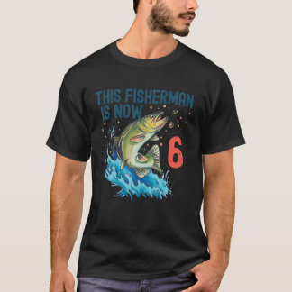 T-shirt 6 ans Pêche Anniversaire 6e basse Poisson Enfants 