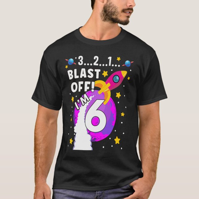 T-shirt 6 ans Un astronaute frappe au large de l'espace 6e (Devant)