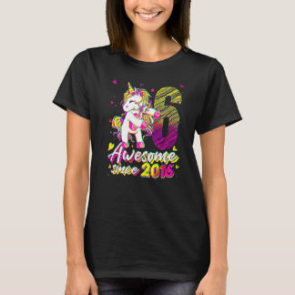 T-shirt 6 Ans Unicorne Flossant 6e Anniversaire Fille Un