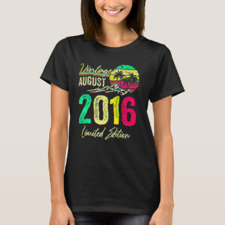 T-shirt 6 ans Vintage août 2016 6e anniversaire