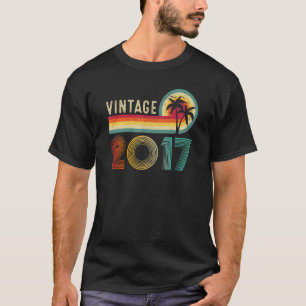 T-shirt 6 Ans Vintage Né En 2017 6ème Anniversaire Retour