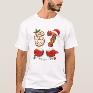 T-shirt « 6 cadeaux et mains de Santa » Cookie pour frères
