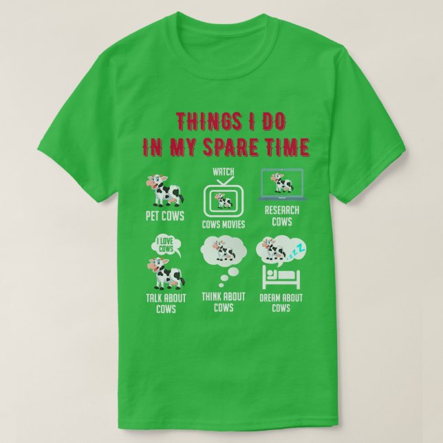 T-shirt 6 Choses que je fais dans mon temps libre Drôle Fa (Design devant)