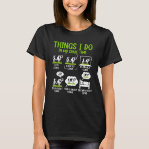 T-shirt 6 Choses que je fais dans mon temps libre Farmer C