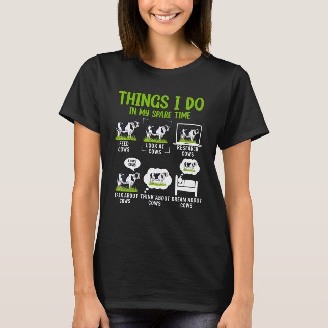 T-shirt 6 Choses que je fais dans mon temps libre Farmer C (Devant)
