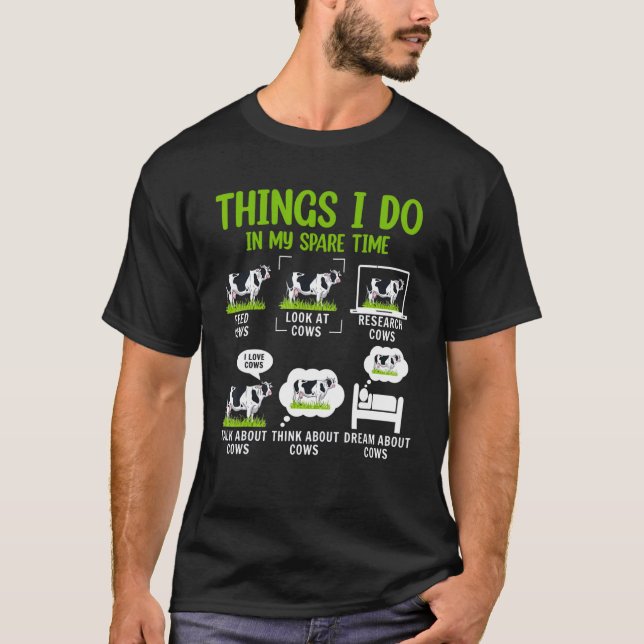 T-shirt 6 choses que je fais pendant mon temps libre Impre (Devant)