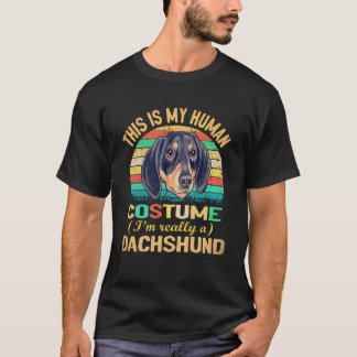 T-shirt 6 Costume Rétro Vintage Silhouette de Dachshund