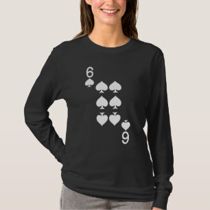 T-shirt 6 De Pique Jouer Carte Halloween Costume foncé