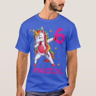 T-shirt 6 Et Filles Magiques 6e Anniversaire Unicorne 6 An
