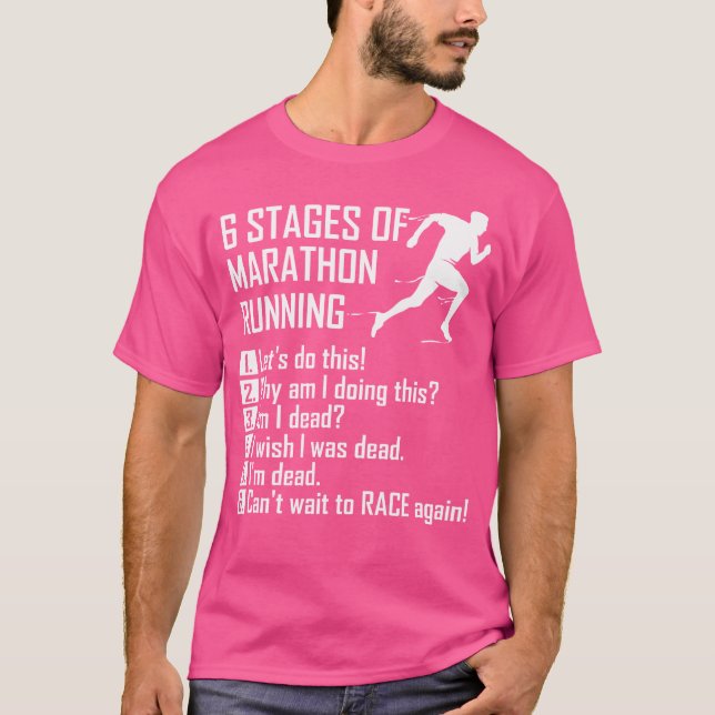 T-shirt 6 Étapes de la Course de Marathon (Devant)