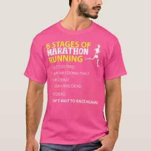 T-shirt 6 Étapes de la course de marathon drôle