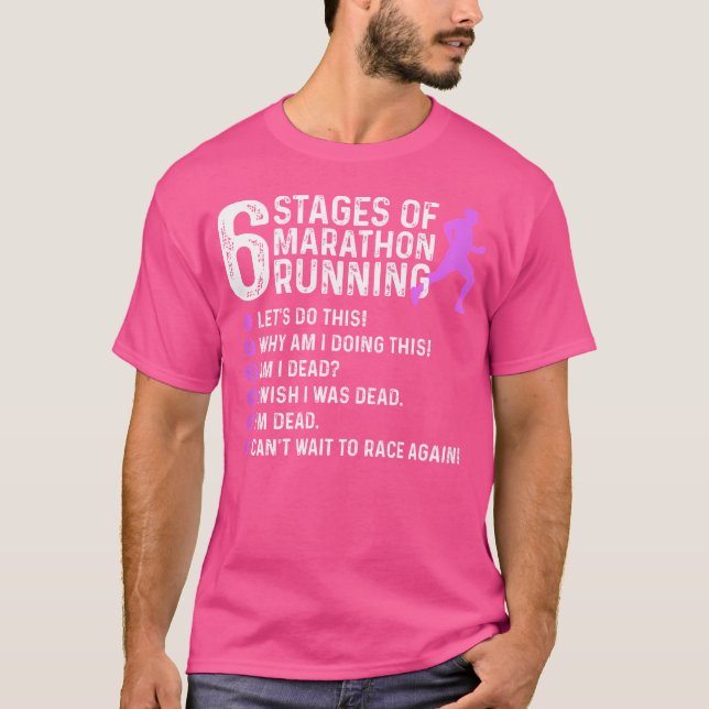 T-shirt 6 Étapes de la course de marathon Marathonien 26 2 (Devant)