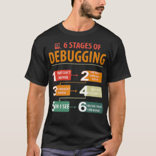 T-shirt 6 Étapes Du Débogage Du Logiciel De Codage De Bogu
