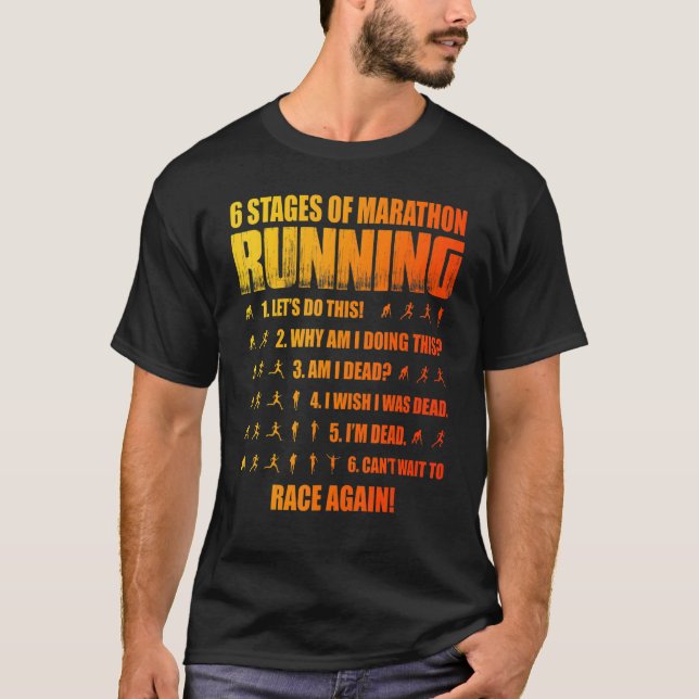 T-shirt 6 Étapes Du Marathon (Devant)
