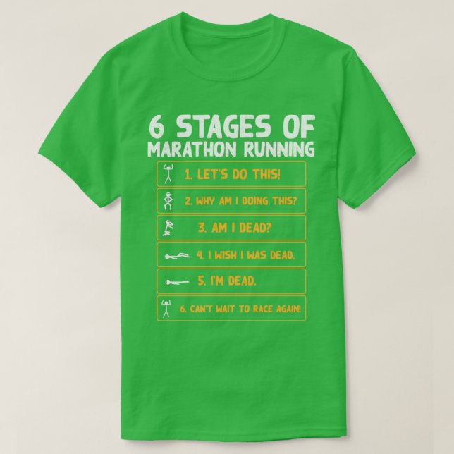 T-shirt 6 Étapes du marathon 3 (Design devant)