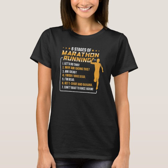 T-shirt 6 Étapes Du Marathon Coureur Marathon (Devant)