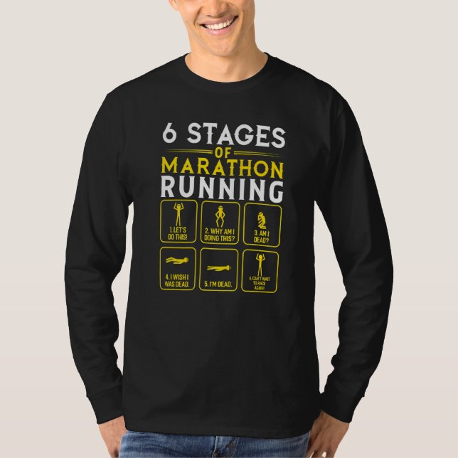 T-shirt 6 Étapes Du Marathon En Course (Devant)