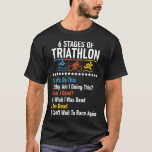 T-shirt 6 Étapes Du Triathlon Athlète Coureur Bi