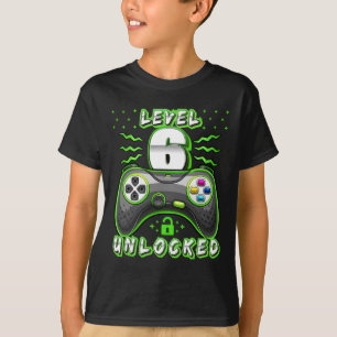 T-shirt 6 Jeu vidéo déverrouillé 6e Jeu d'anniversaire Gar