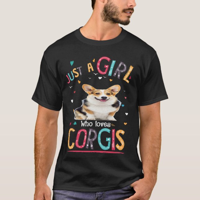 T-shirt 6 Juste Une Fille Qui Aime Corgi (Devant)