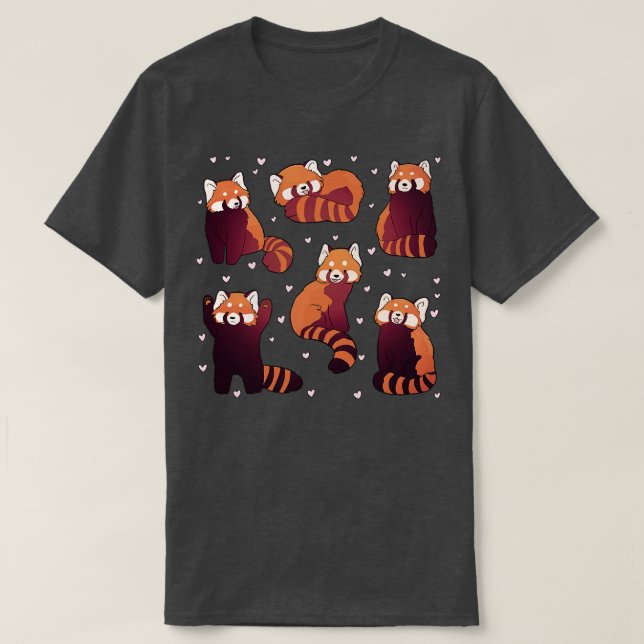 T-shirt 6 Rouge panda stickers pack mignon illustration 1 (Design devant)