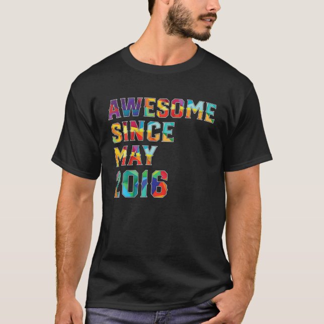 T-shirt 6 Years Old Awesome Since May 2016 6Th Birthday (Devant)