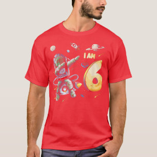 T-shirt 6 Years Old Birthday Boy Astronaute Space 6th Birt