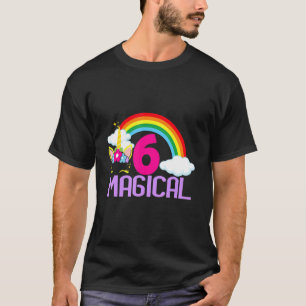 T-shirt 6 Years Old Girl Magical Unicorn 6th sixth Birthda