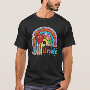 T-shirt 6e année crayon arc-en-ciel mignon pomme retour à 