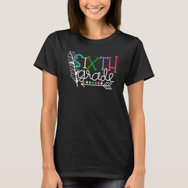 T-shirt 6e année Enseignant garçon fille retour à l'école  (Devant)