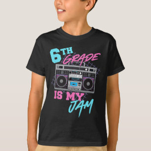 T-shirt 6e année est mon jam vintage 80s Boombox Professeu