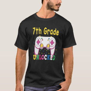 T-shirt 6e année obtenue 7e année Colorf blanc déverrouill