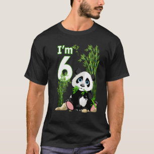 T-shirt 6e anniversaire 6 ans Vieux parti Animal Panda 6