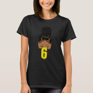 T-shirt 6e anniversaire African American Young Girl Braide