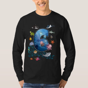 T-shirt 6e anniversaire Aquarium Mer Animaux aquatiques Lo
