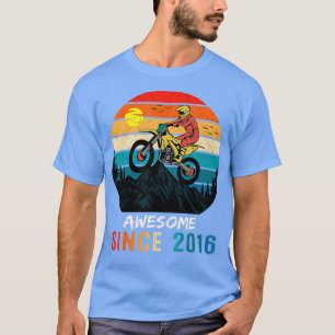 T-shirt 6e anniversaire Boys Dirt Vélo Vintage stupéfiant