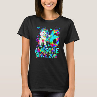T-shirt 6e anniversaire Colorful Tie Dye 6 ans Unicorn G