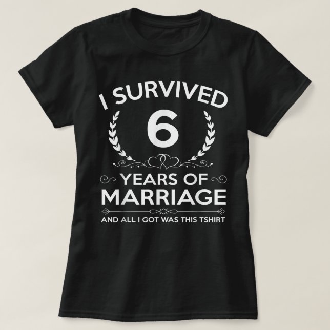 T-shirt 6e anniversaire de Mariage Cadeaux Couples Maris F (Design devant)