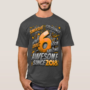 T-shirt 6e anniversaire de style de bande dessinée Incroya