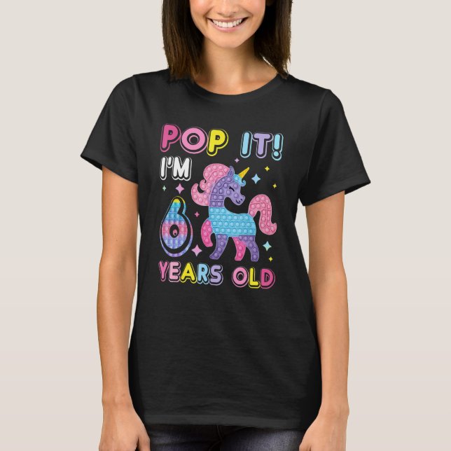 T-shirt 6e anniversaire Fidget Jouet Pop It Anniversaire F (Devant)